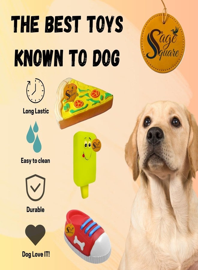 Sage Square Premium Squeaky Toy Combo for Dogs - Durable, Chewable, Rubber Toys, Multiple Fun Shapes & Colors for Interactive Play, Teething Relief, Keeps Entertained, Happy (Combo No. 7) - Image 5
